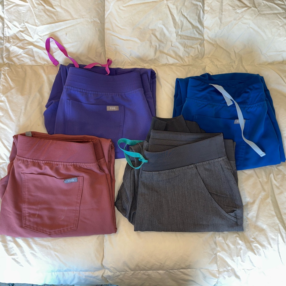 FIGS Zamora Jogger Scrub Pants - Mauve, Blue, Grey, Purple